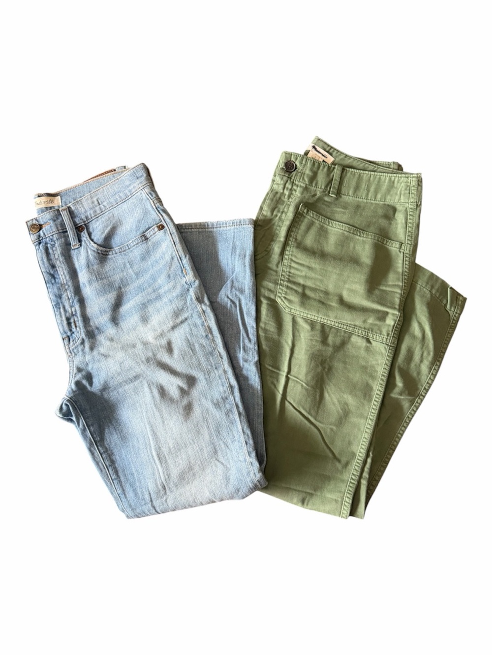 Madewell Bundle Women's Classic Straight Jeans 28 & Taper Leg Utility Pants 6